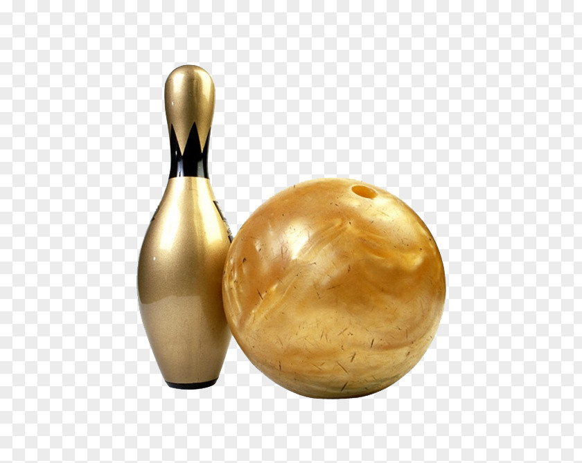 Golden Bowling Ten-pin Clip Art PNG