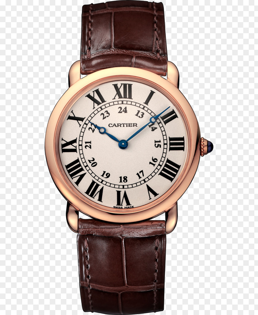 Watch Cartier Ronde Solo Strap Gold PNG