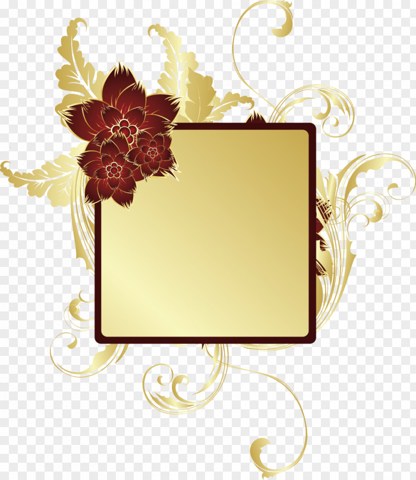 European And American Gold Lace Pattern Icon PNG
