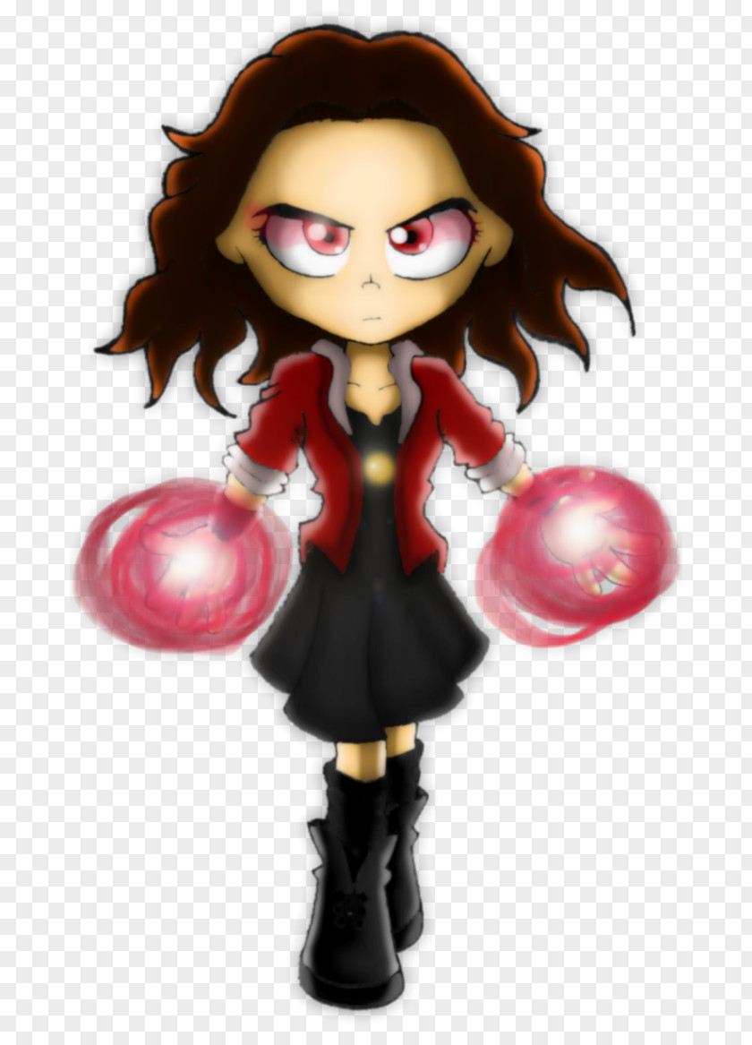 Scarlet Witch Doll Figurine Brown Hair Character Fiction PNG