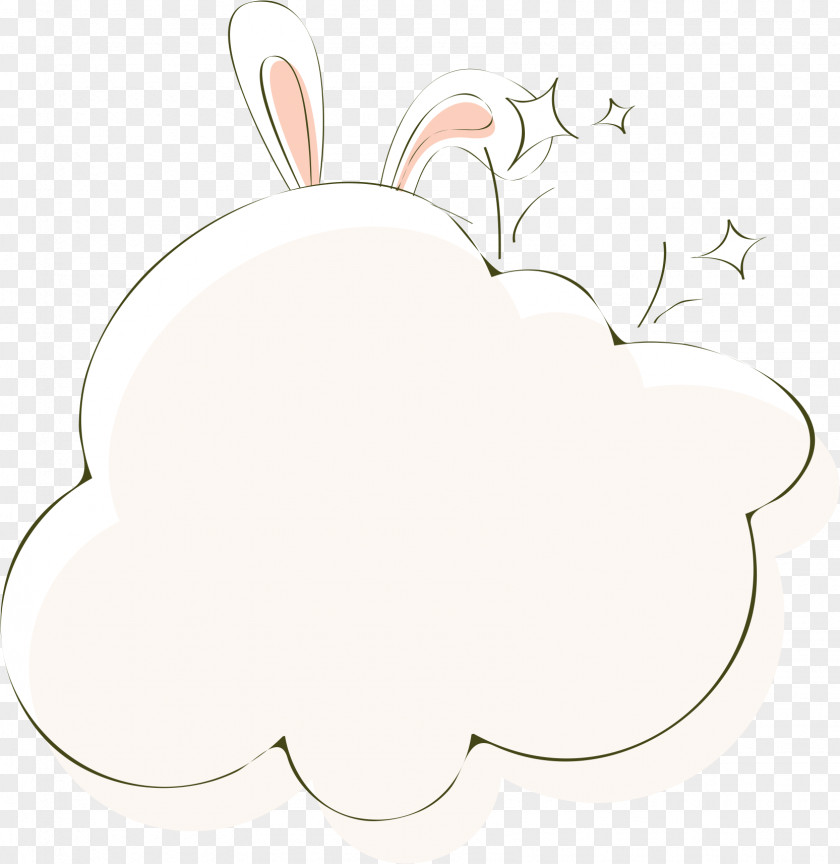 Beige Cartoon Bunny Border Texture Area Clip Art PNG
