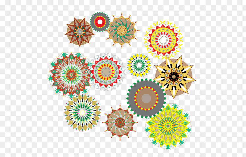 Creative Letterhead Floral Design Cut Flowers Circle Pattern PNG