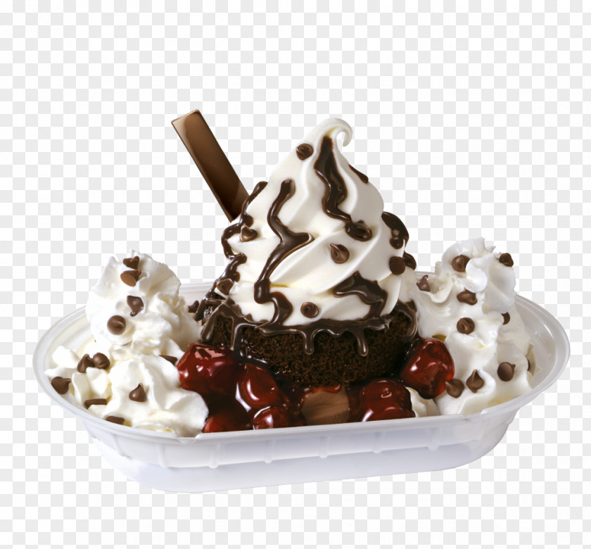 Ice Cream Sundae Chocolate Black Forest Gateau Frozen Yogurt PNG