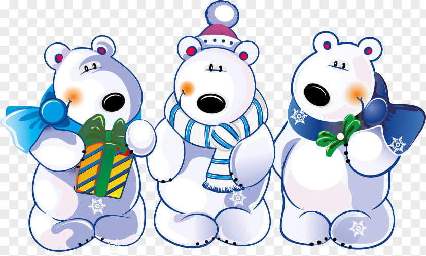 Bear Polar Christmas Clip Art PNG