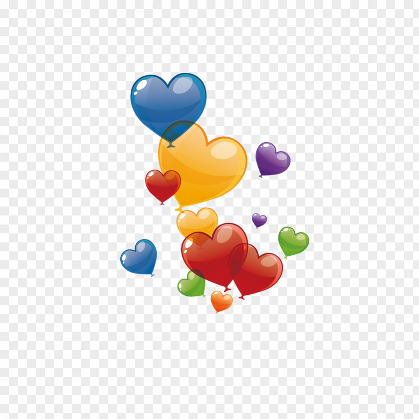 Color Heart-shaped Balloon Heart PNG