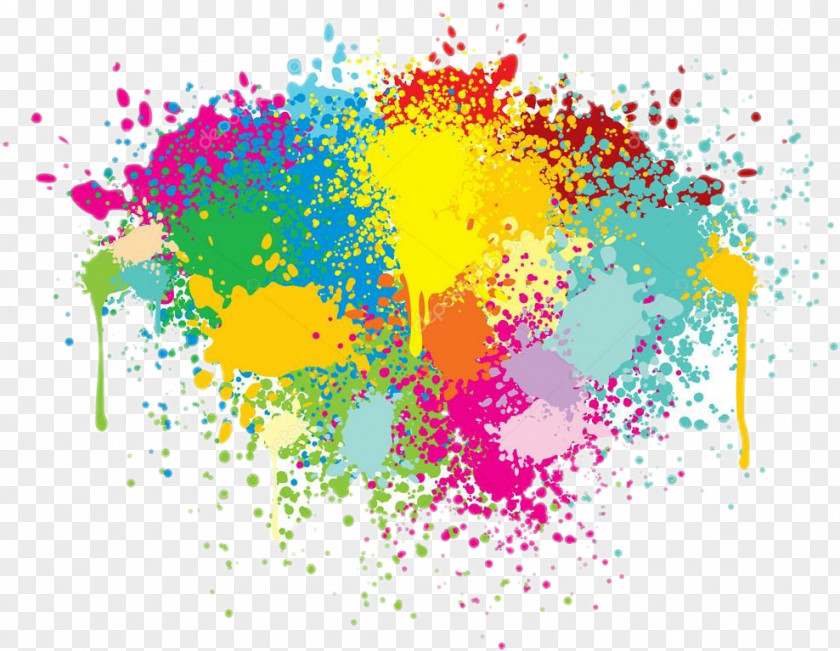 Color Splash Graffiti Watercolor Painting PNG