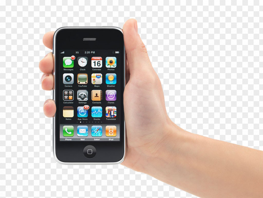 Holding A Black Apple Phone IPhone 3GS 4S 5 PNG