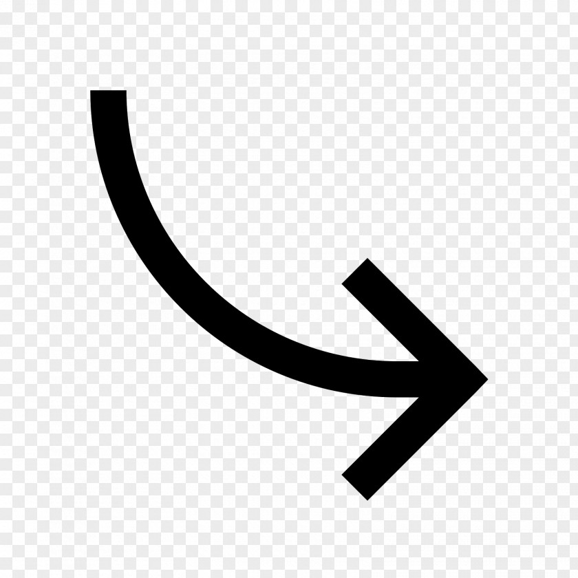 Curved Line Arrow Symbol PNG