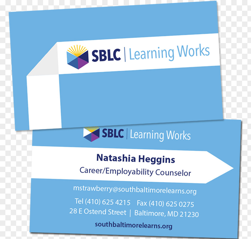 Creative Bussines Card South Baltimore Learning Center Brand Redstart Logo Organization PNG