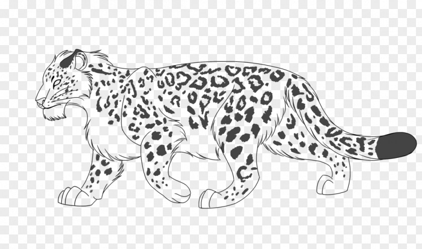 Leopard Snow Whiskers Jaguar Line Art PNG