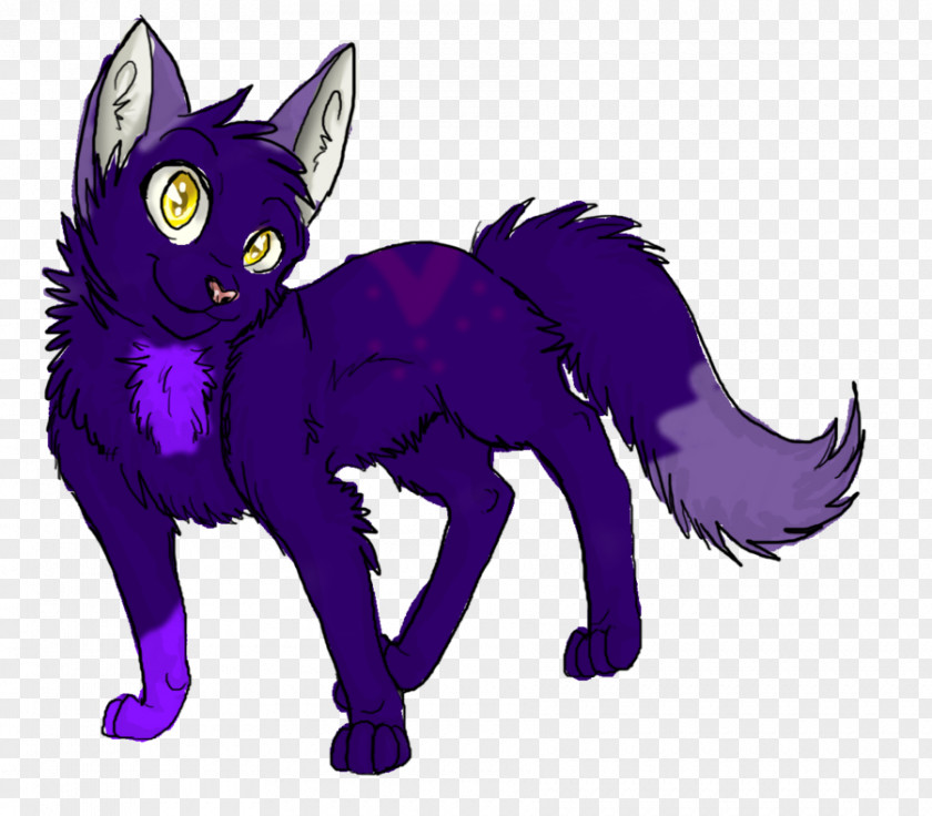 Purple Cartoon Cat Kitten Black Whiskers PNG