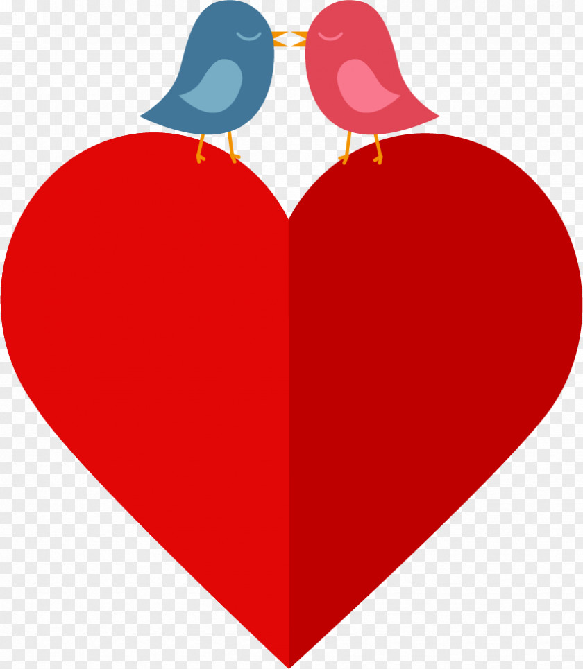 Red Love Birds Bird Romance PNG