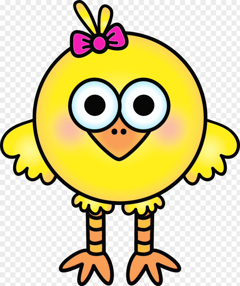 Smiley Bird Watercolor Drawing PNG