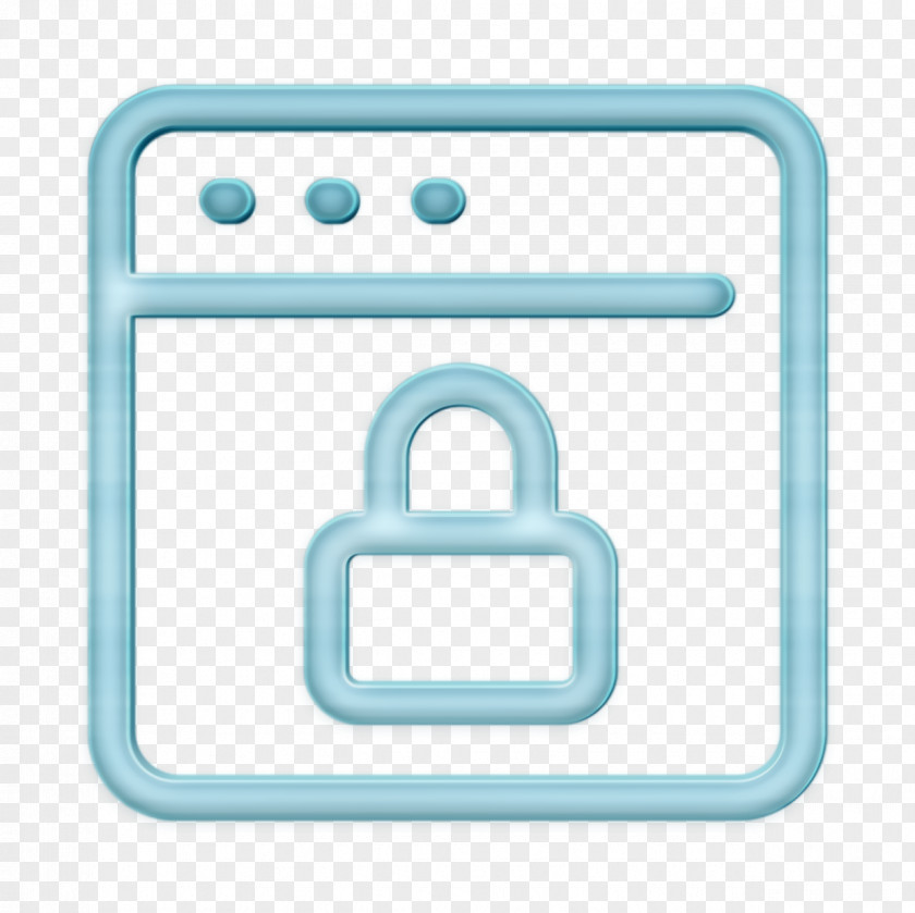 Turquoise Blue Browser Icon Lock Padlock PNG