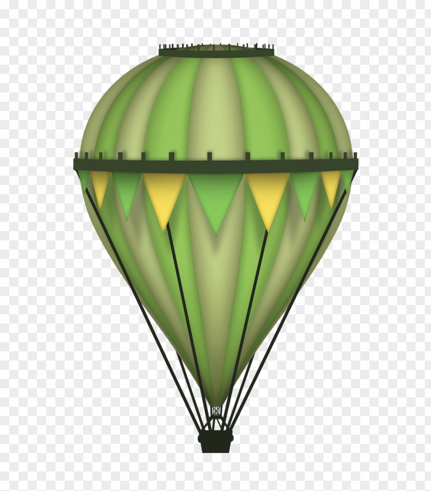 Air Balloon Hot Green Airship PNG