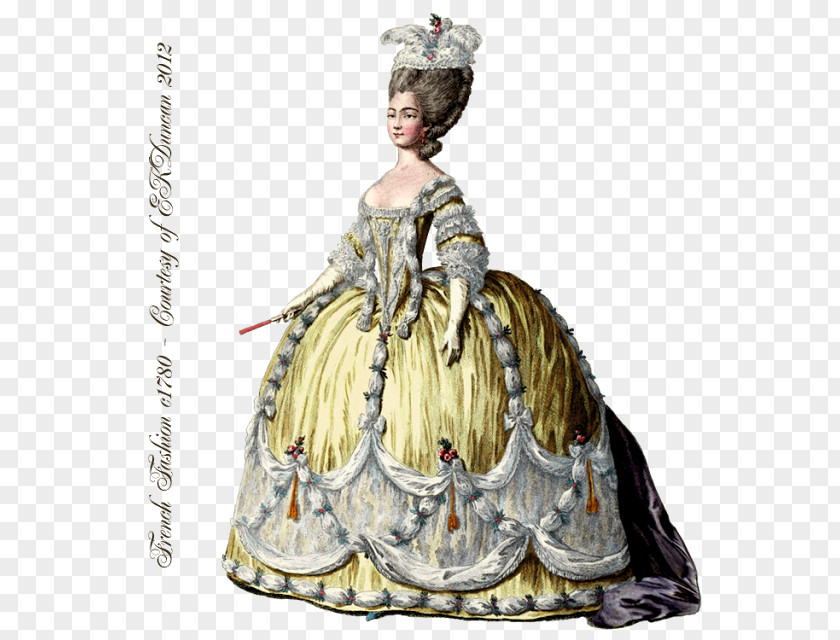 Fashion 18th Century Plate Dress Costume PNG