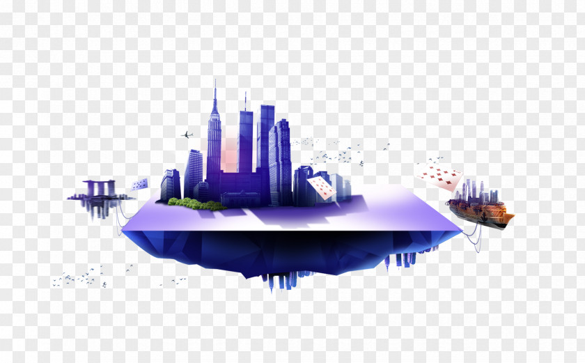 Floating City In The Sky Download PNG