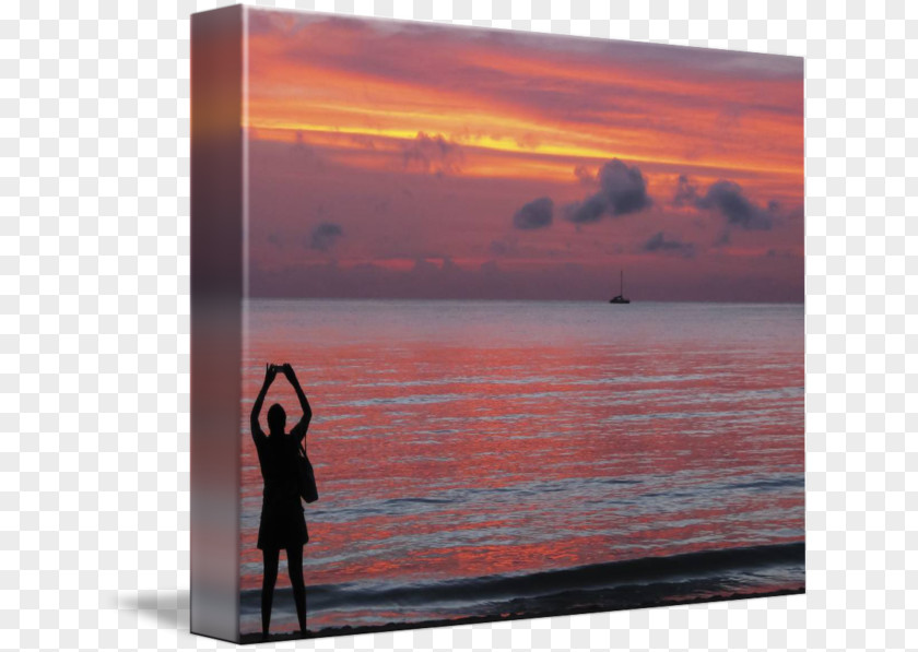 Leslie Allen Fine Artist Red Sky At Morning Sea Picture Frames PNG