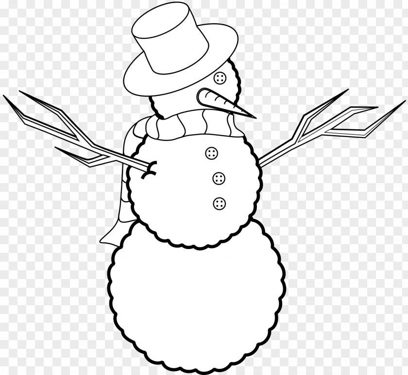 Snowman Christmas Black And White Clip Art PNG