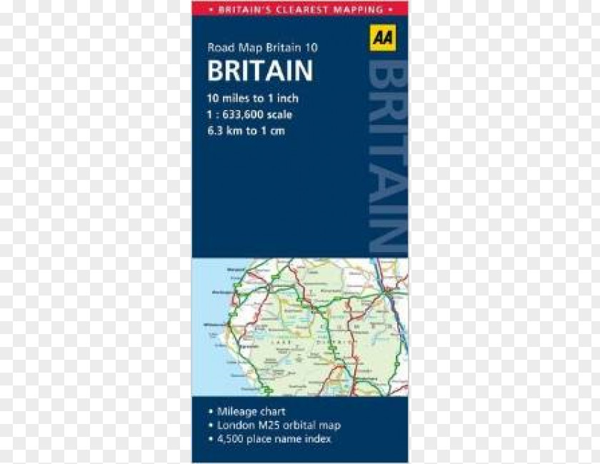 England AA Road Map Britain South East Glovebox Atlas PNG