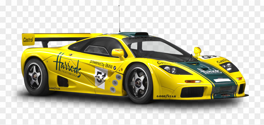 McLaren F1 GTR Geneva Motor Show P1 24 Hours Of Le Mans PNG of Mans, Yellow Sports Car clipart PNG