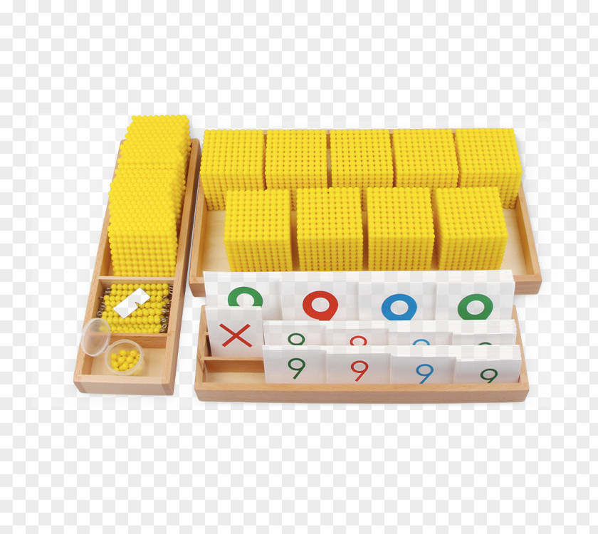 Montessori Mathematics Golden Beaded Decimal Game Aids Education Kindergarten PNG