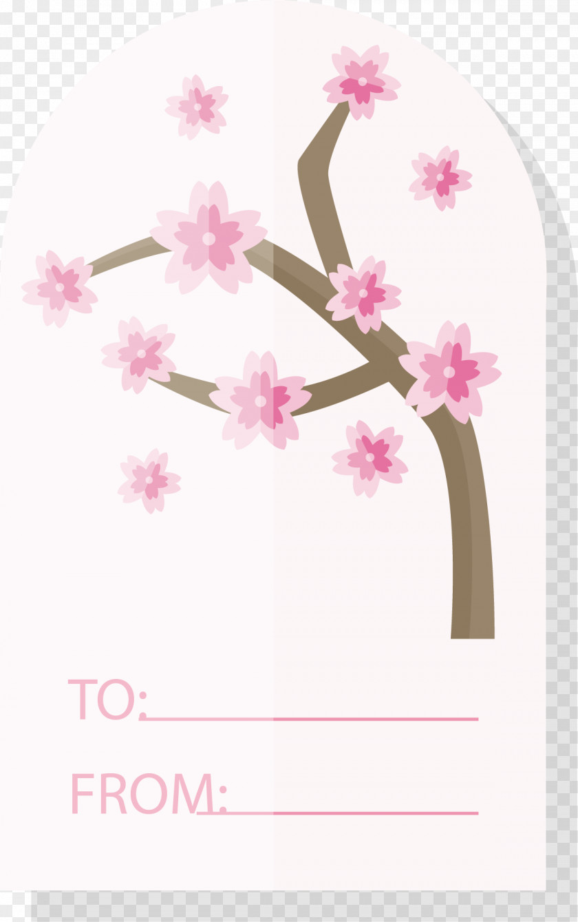 Pink Plum Tree Vector Floral Design PNG