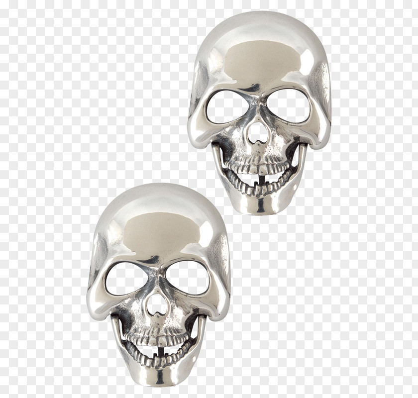 Skull Earring Body Jewellery Silver PNG