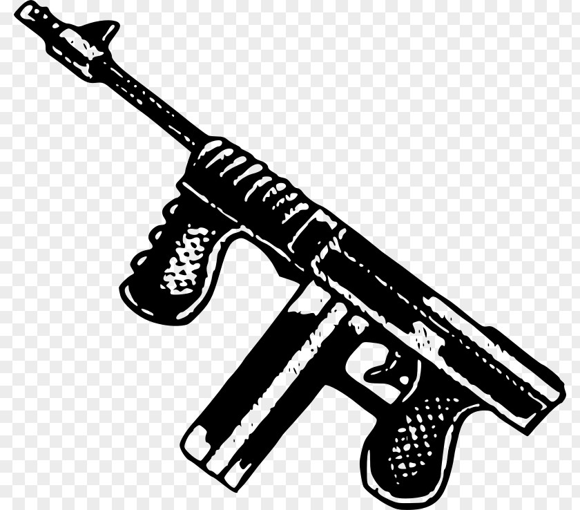 Guns Thompson Submachine Gun Firearm Weapon Clip Art PNG