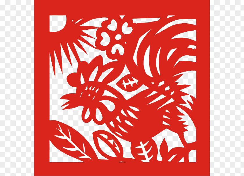 Paper-cut Chicken Chinese Zodiac Papercutting New Year Pig PNG