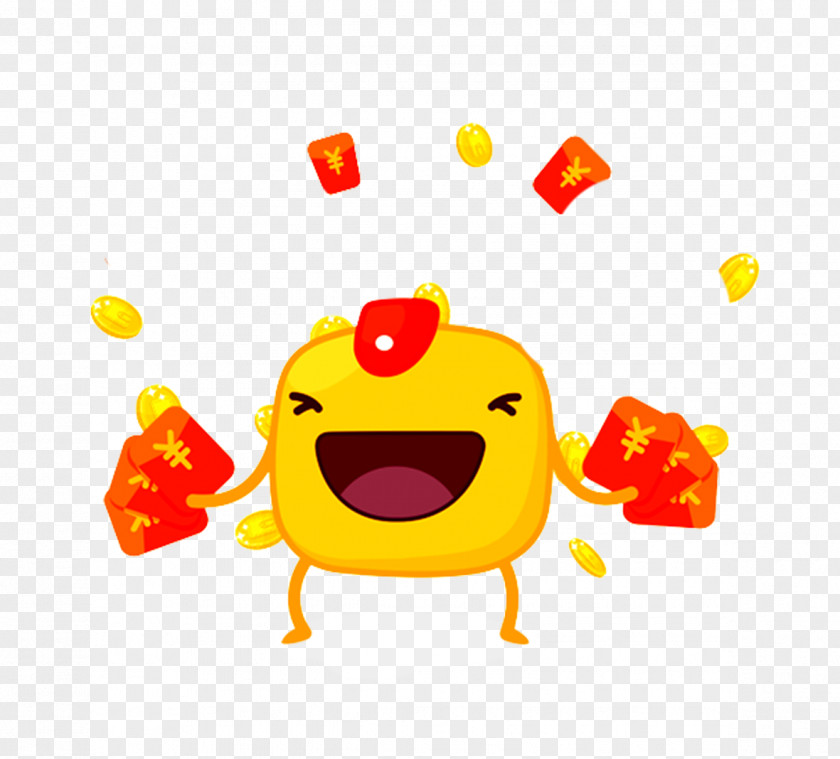 Get A Red Envelope Cartoon Villain Coupon WeChat Clip Art PNG