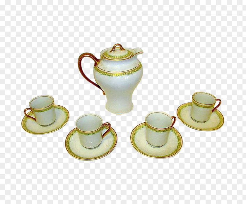 Kettle Coffee Cup Saucer Porcelain Teapot PNG