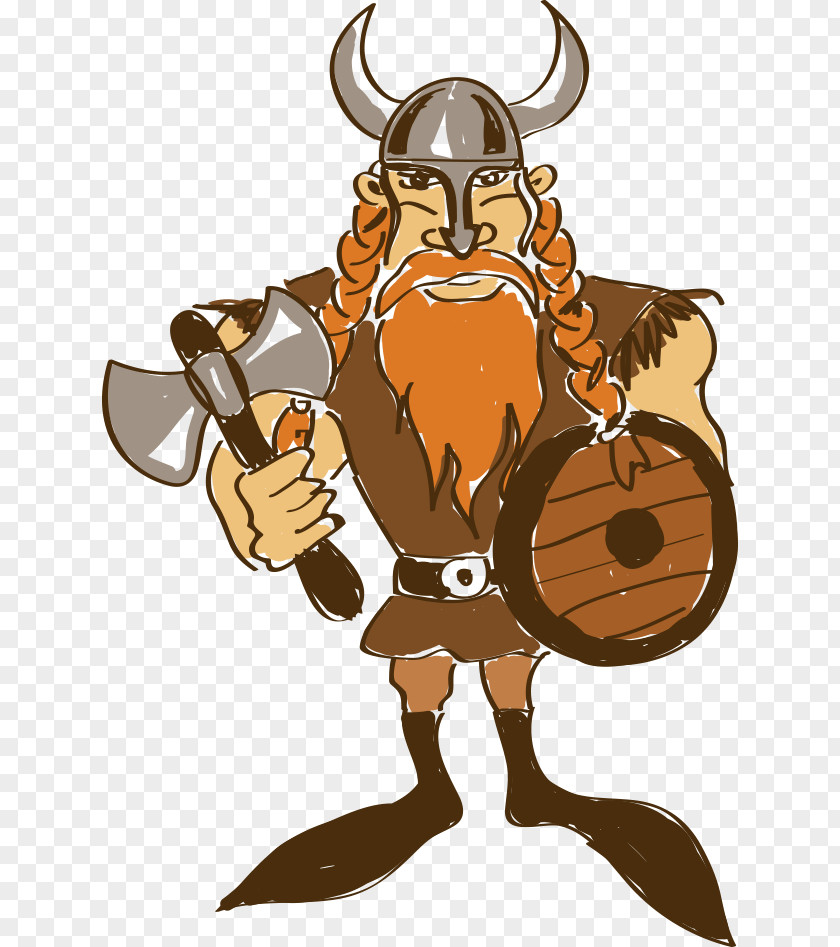 Hand-painted Cartoon Vikings Viking Drawing Illustration PNG
