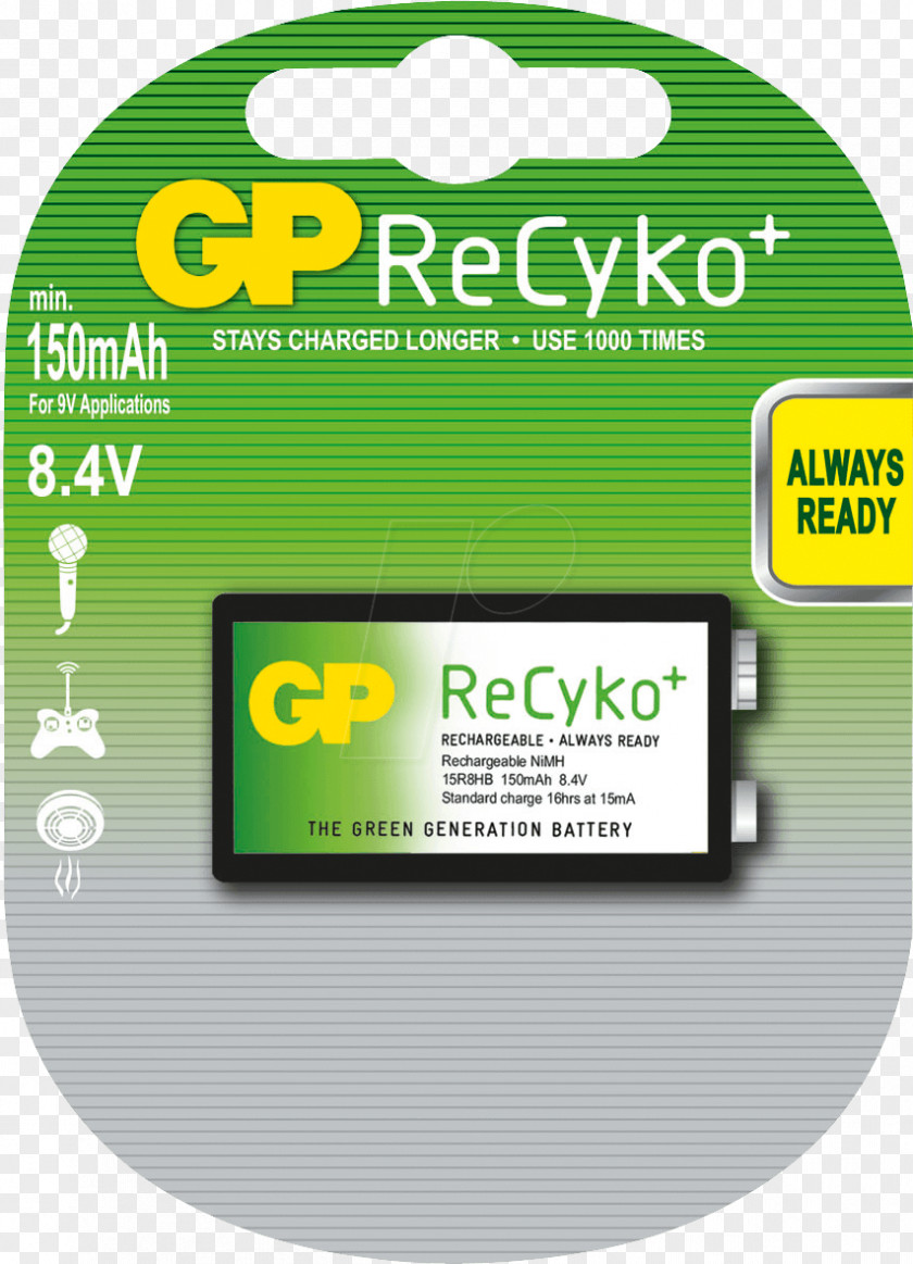 Ninevolt Battery Charger Nine-volt ReCyko Rechargeable Nickel–metal Hydride PNG