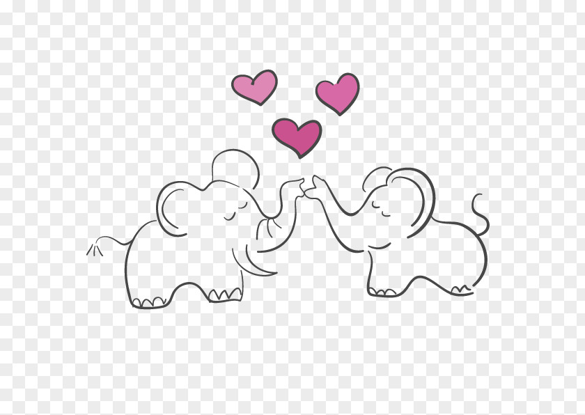 Stick Figure Elephant Valentines Day Drawing Clip Art PNG