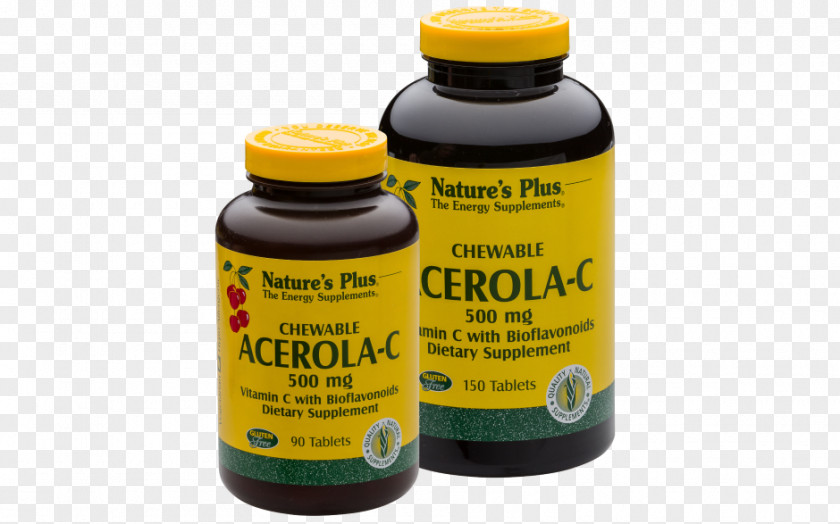 Acerola Dietary Supplement Vitamin C Barbados Cherry Nature's Plus Acerola-C PNG