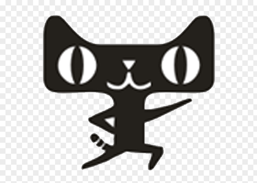 Black Cartoon Sky Cat Logo Material Tmall Icon PNG