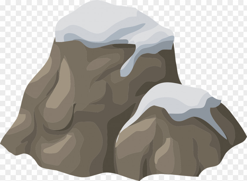 Snow Covered Stone Rock Clip Art PNG