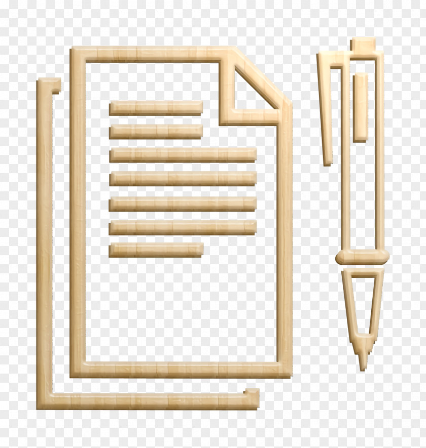 Academic 2 Icon Paper Sheets With Text Lines And A Pen At Right Side From Top View Education PNG