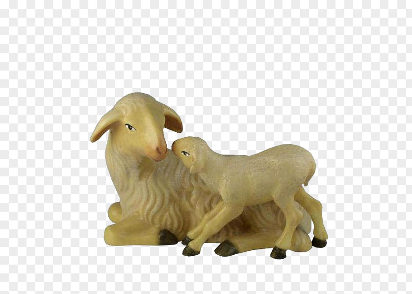 Sheep Goat Wood Nativity Scene Ornatis PNG