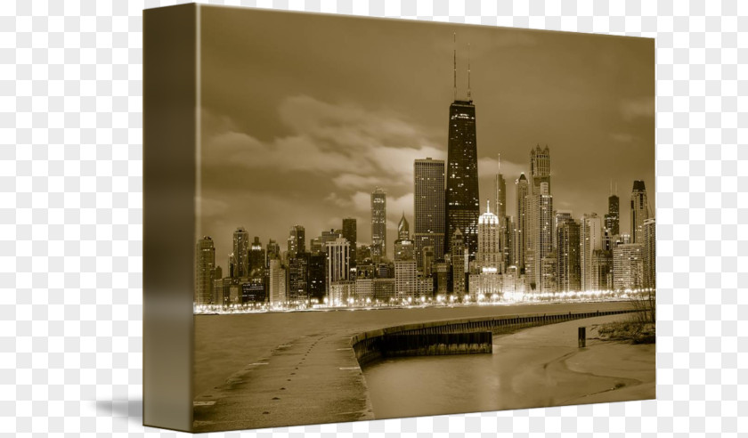 Chicago Skyline Gallery Wrap Print X-Press Canvas Art PNG