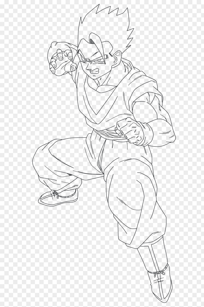 Goku Gohan Trunks Majin Buu Sketch PNG