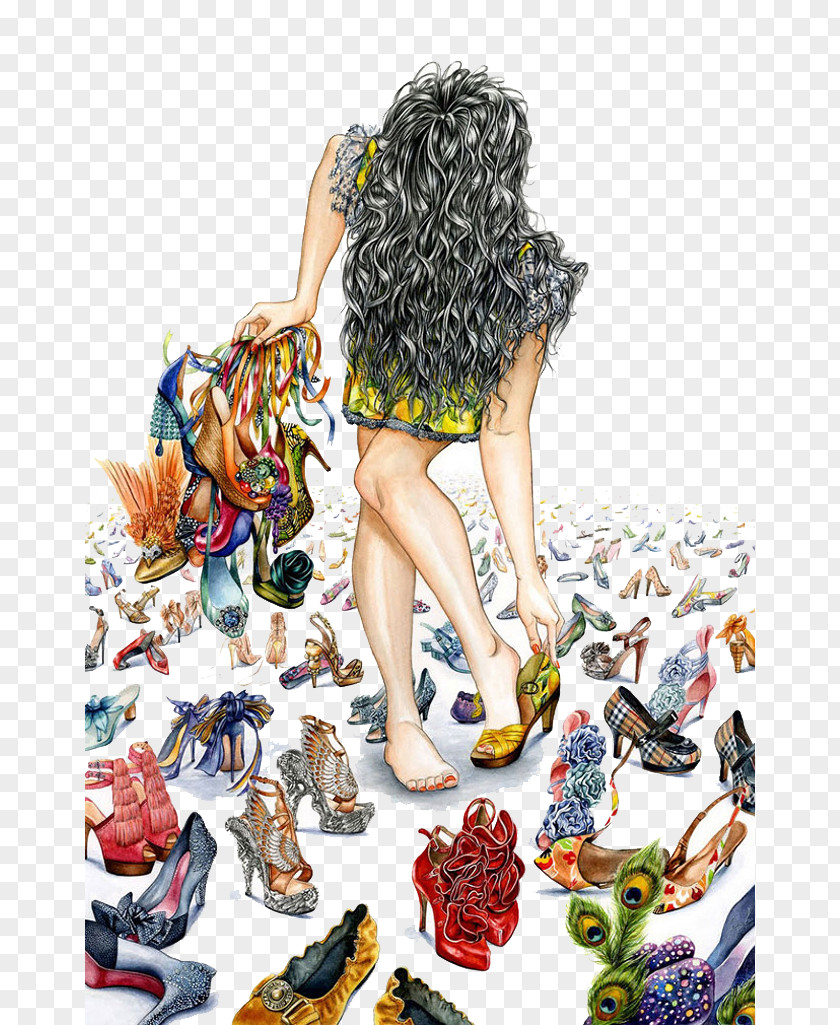Hand-painted Women Stoop Otis College Of Art And Design Fashion Illustration Book Drawing PNG