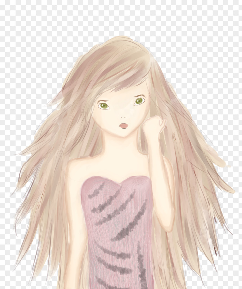 Long Hair Hime Cut Blond Brown PNG hair cut hair, clipart PNG