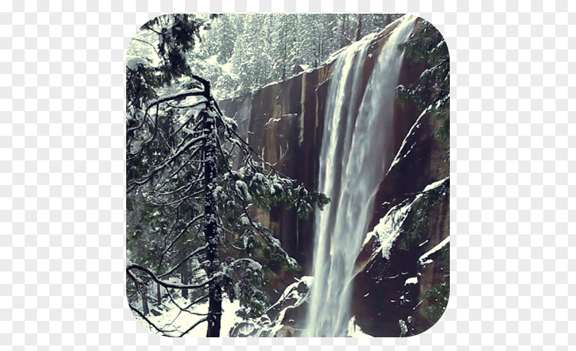 Waterfall Video Animation Cinemagraph Winter Snow PNG