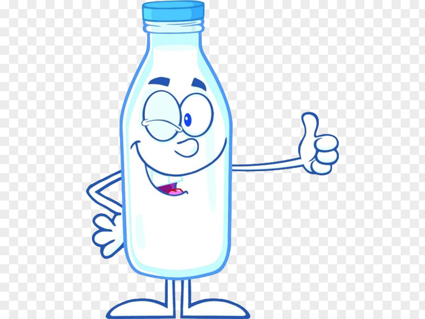 Blue Glass Of Fresh Milk Cartoon Royalty-free Bottle Stock Photography PNG