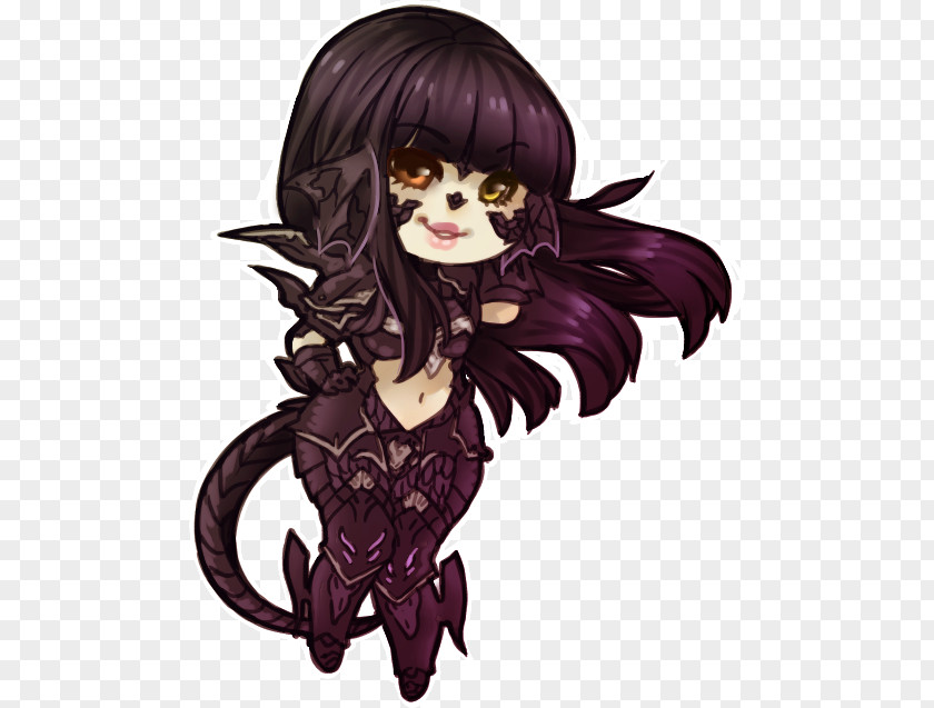 Fairy Black Hair Purple Brown PNG