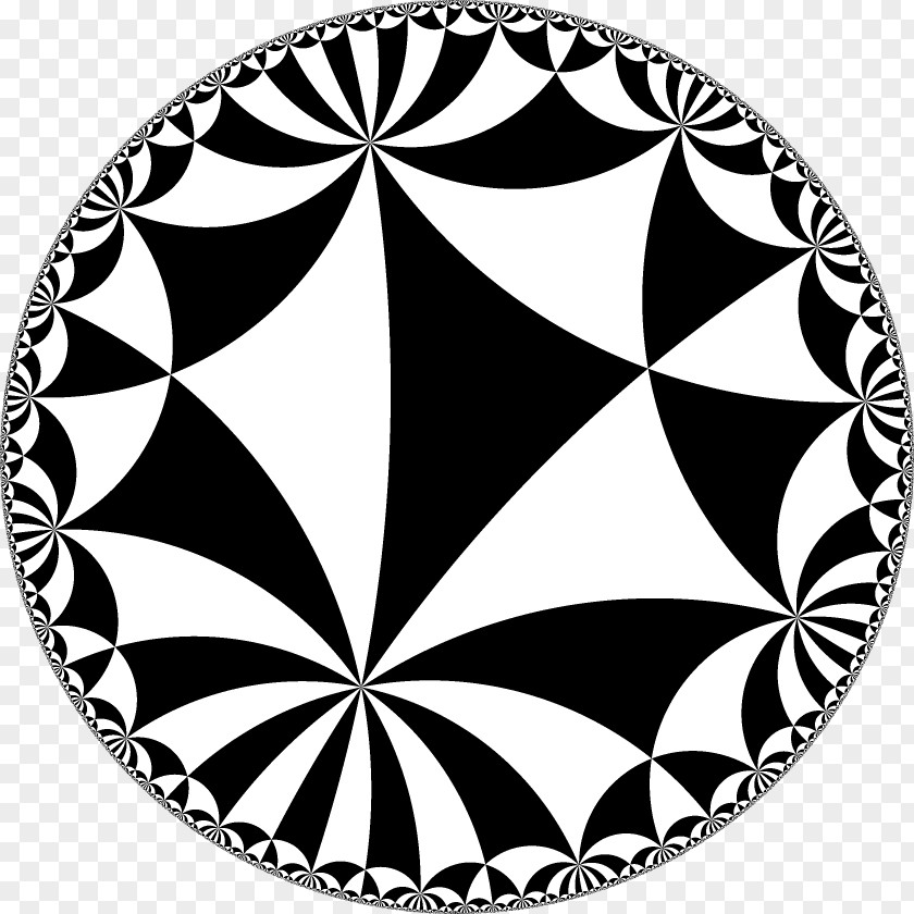 Triangle Hyperbolic Geometry Tessellation Azulejo Tile Pattern PNG