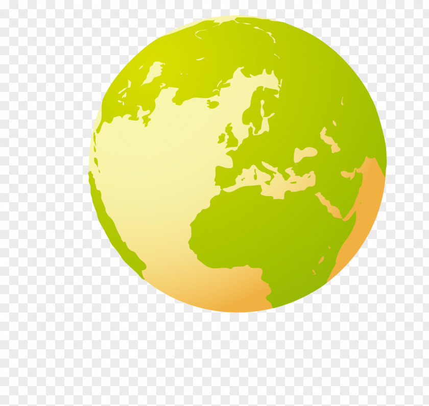 Cartoon Green Earth Figure Of The Globe Geodesy Ellipsoid PNG