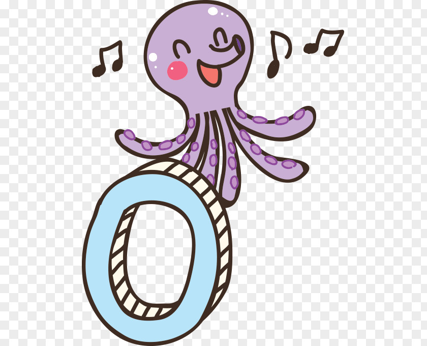 Singing Octopus English Alphabet Clip Art PNG